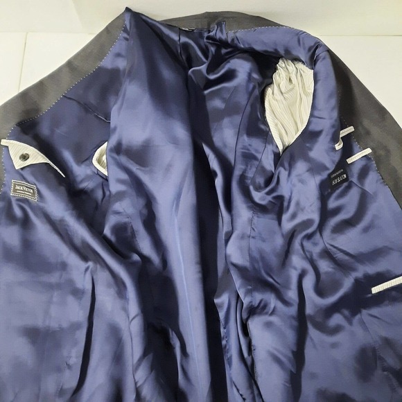 Jack Victor Suit Blazer Sport Coat Jacket Mens Size 44R Gray 100% Wool - Picture 8 of 8